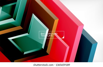 Shiny glossy arrows background, clean modern geometric design, futuristic composition, vector illustration