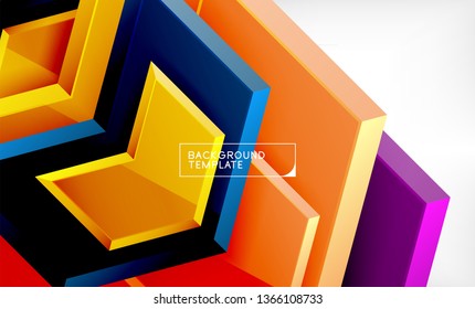 Shiny glossy arrows background, clean modern geometric design, futuristic composition, vector illustration