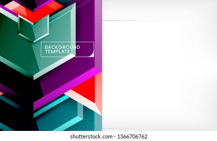 Shiny glossy arrows background, clean modern geometric design, futuristic composition, vector illustration
