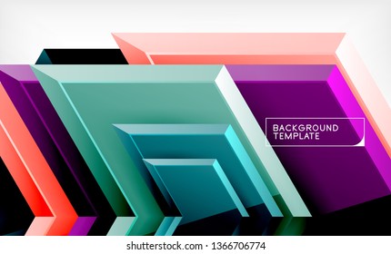 Shiny glossy arrows background, clean modern geometric design, futuristic composition, vector illustration