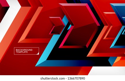 Shiny glossy arrows background, clean modern geometric design, futuristic composition, vector illustration