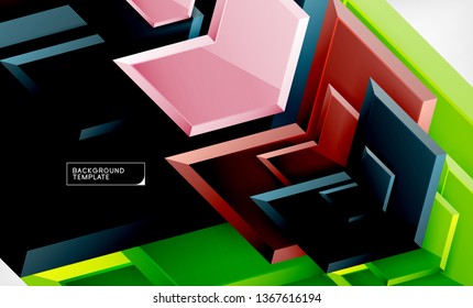Shiny glossy arrows background, clean modern geometric design, futuristic composition, vector illustration