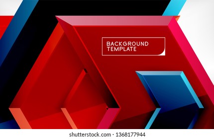 Shiny glossy arrows background, clean modern geometric design, futuristic composition, vector illustration