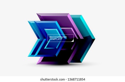 Shiny glossy arrows background, clean modern geometric design, futuristic composition, vector illustration