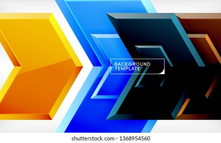 Shiny glossy arrows background, clean modern geometric design, futuristic composition, vector illustration