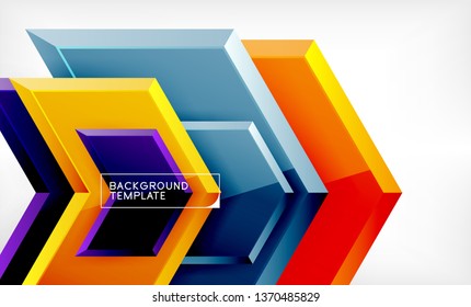 Shiny glossy arrows background, clean modern geometric design, futuristic composition, vector illustration