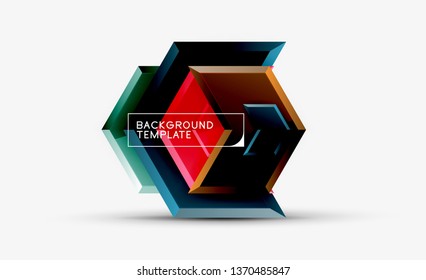 Shiny glossy arrows background, clean modern geometric design, futuristic composition, vector illustration