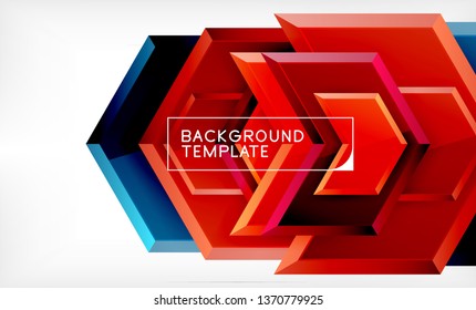 Shiny glossy arrows background, clean modern geometric design, futuristic composition, vector illustration