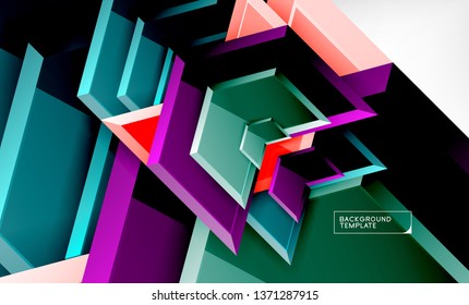 Shiny glossy arrows background, clean modern geometric design, futuristic composition, vector illustration