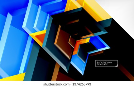 Shiny glossy arrows background, clean modern geometric design, futuristic composition, vector illustration