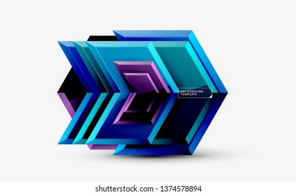 Shiny glossy arrows background, clean modern geometric design, futuristic composition, vector illustration