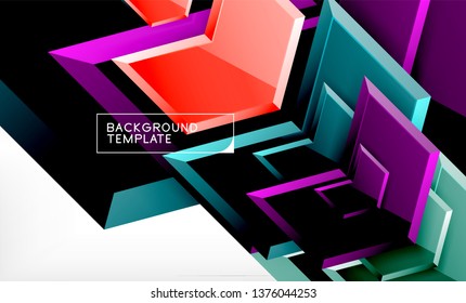 Shiny glossy arrows background, clean modern geometric design, futuristic composition, vector illustration