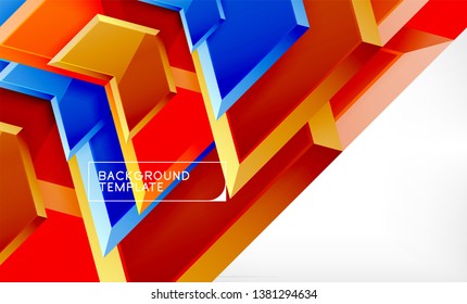 Shiny glossy arrows background, clean modern geometric design, futuristic composition, vector illustration