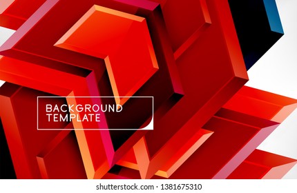 Shiny glossy arrows background, clean modern geometric design, futuristic composition, vector illustration