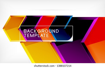 Shiny glossy arrows background, clean modern geometric design, futuristic composition, vector illustration