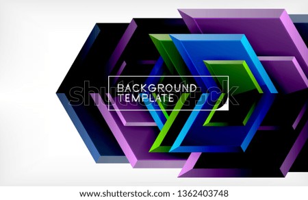 Shiny glossy arrows background, clean modern geometric design, futuristic composition, vector illustration