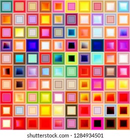 Shiny and glossy colorful 3d square shapes mosaic background. Vector illustration.