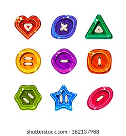 Shiny Glossy Colorful Buttons, Vector Collection set