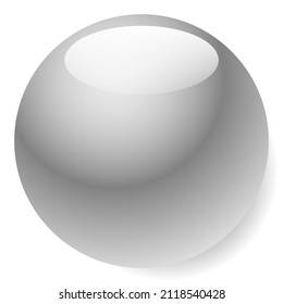 Shiny, glossy empty sphere, circle, bead icon with copyspace