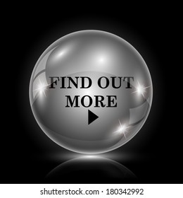 Shiny glossy icon - glass ball on black background