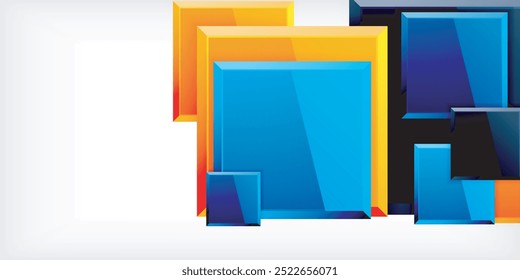 Shiny glossy metallic or plastic square design background. Vector Illustration For Wallpaper, Banner, Background, Card, Book Illustration, landing page
