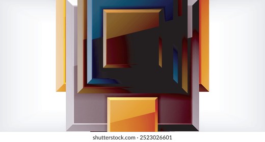 Shiny glossy metallic or plastic square design background. Vector Illustration For Wallpaper, Banner, Background, Card, Book Illustration, landing page