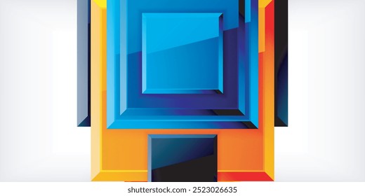 Shiny glossy metallic or plastic square design background. Vector Illustration For Wallpaper, Banner, Background, Card, Book Illustration, landing page