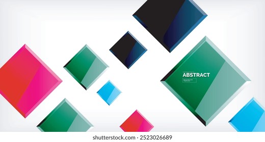 Shiny glossy metallic or plastic square design background. Vector Illustration For Wallpaper, Banner, Background, Card, Book Illustration, landing page