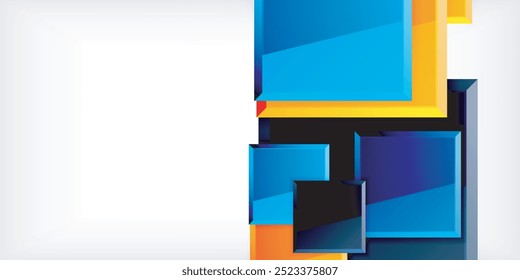 Shiny glossy metallic or plastic square design background. Vector Illustration For Wallpaper, Banner, Background, Card, Book Illustration, landing page