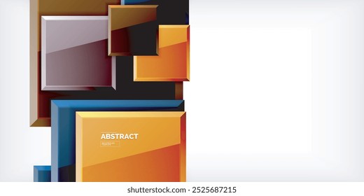 Fondo brillante de diseño cuadrado metálico o plástico brillante. Ilustración vectorial para el Fondo de pantalla, Anuncio, fondo, tarjeta, ilustración del libro, landing page