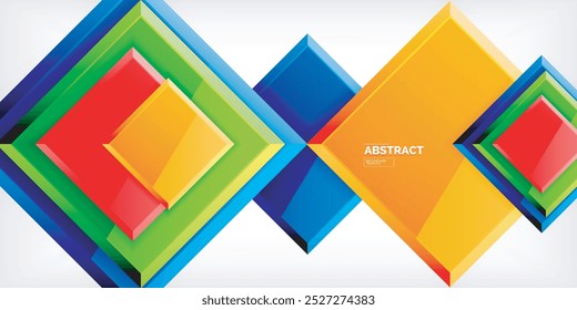 Shiny glossy metallic or plastic square design background. Vector Illustration For Wallpaper, Banner, Background, Card, Book Illustration, landing page