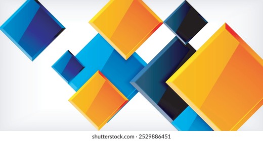 Fondo brillante de diseño cuadrado metálico o plástico brillante. Ilustración vectorial para el Fondo de pantalla, Anuncio, fondo, tarjeta, ilustración del libro, landing page