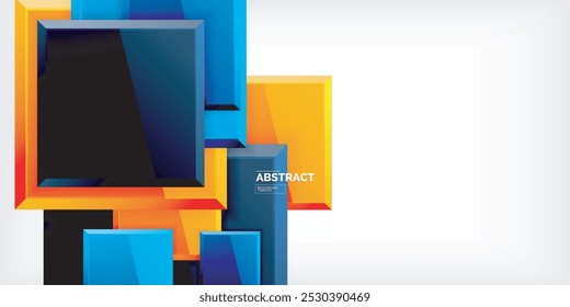 Shiny glossy metallic or plastic square design background. Vector Illustration For Wallpaper, Banner, Background, Card, Book Illustration, landing page