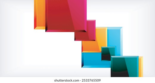 Fondo brillante de diseño cuadrado metálico o plástico brillante. Ilustración vectorial para el Fondo de pantalla, Anuncio, fondo, tarjeta, ilustración del libro, landing page
