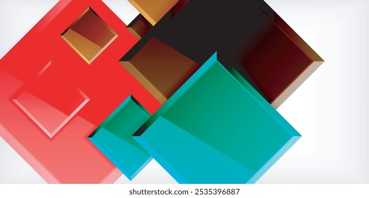 Shiny glossy metallic or plastic square design background. Vector Illustration For Wallpaper, Banner, Background, Card, Book Illustration, landing page