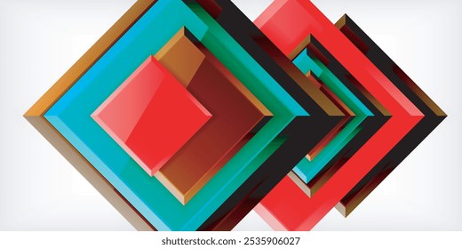Shiny glossy metallic or plastic square design background. Vector Illustration For Wallpaper, Banner, Background, Card, Book Illustration, landing page