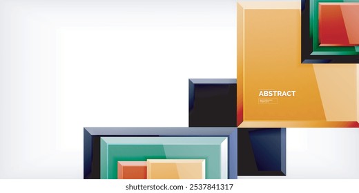 Shiny glossy metallic or plastic square design background. Vector Illustration For Wallpaper, Banner, Background, Card, Book Illustration, landing page