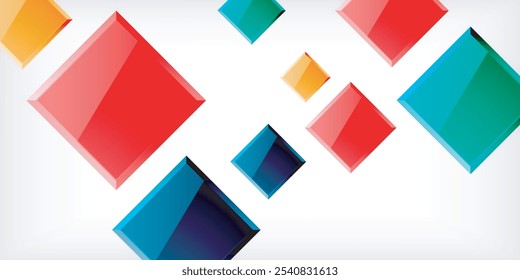 Fondo brillante de diseño cuadrado metálico o plástico brillante. Ilustración vectorial para el Fondo de pantalla, Anuncio, fondo, tarjeta, ilustración del libro, landing page