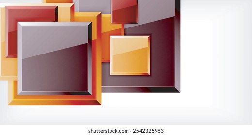 Shiny glossy metallic or plastic square design background. Vector Illustration For Wallpaper, Banner, Background, Card, Book Illustration, landing page