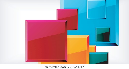 Shiny glossy metallic or plastic square design background. Vector Illustration For Wallpaper, Banner, Background, Card, Book Illustration, landing page