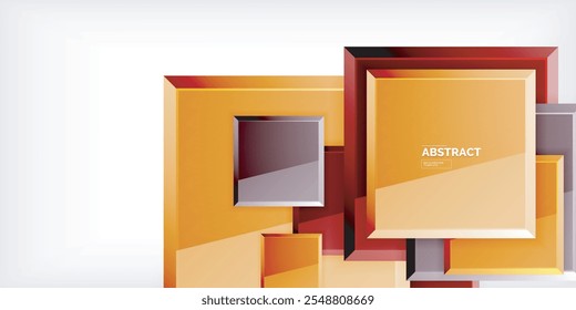 Shiny glossy metallic or plastic square design background. Vector Illustration For Wallpaper, Banner, Background, Card, Book Illustration, landing page