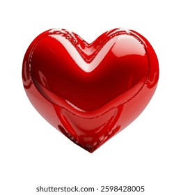 shiny glossy red heart on white background
