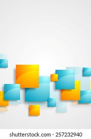 Shiny glossy squares abstract tech background. Vector illustration