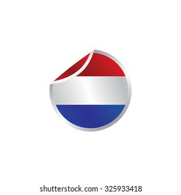 shiny glossy theme national flag - netherlands