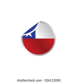 shiny glossy theme national flag - chile