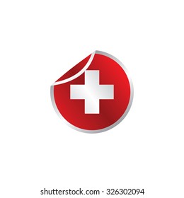 shiny glossy theme national flag - switzerland