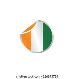 shiny glossy theme national flag - ivory coast