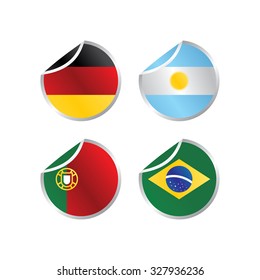shiny glossy theme national flag set