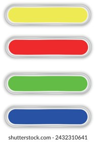 shiny glossy wide buttons set