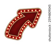 Shiny glowing arrow retro light box vintage  casino frame vector